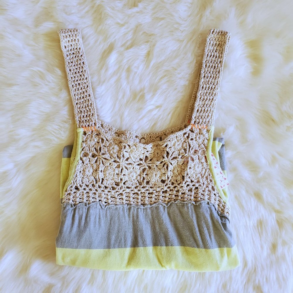 Free People Luca Crochet Stripe Tunic Tank XS NWT - Picture 9 of 15